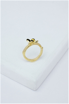 Gold Bumble Bee Charm Ring