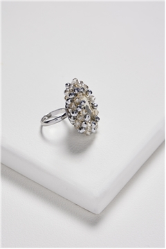Charms of The Night Champagne Crystal Statement Ring