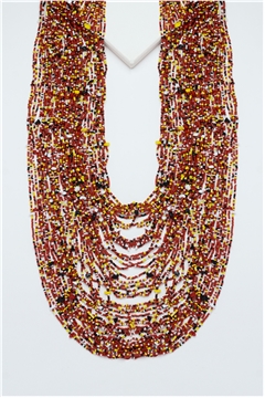 Santorini Crimson Beads Layered Necklace