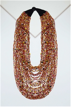 Santorini Crimson Beads Layered Necklace