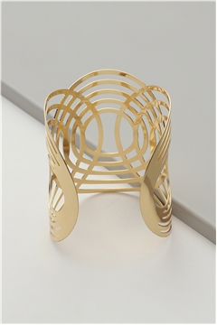 Concentric Overlap Gold Cuff