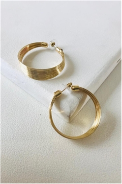 Orbit Curve Gold Earrings
