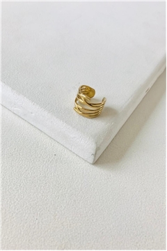 Sculpted Strands Gold Ring