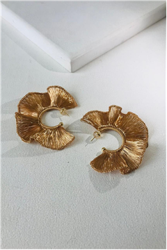 Gold Solara Fringe Hoop Earrings