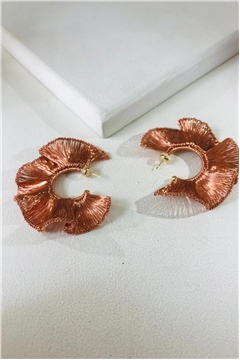 Champagne Solara Fringe Hoop Earrings