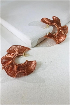 Champagne Solara Fringe Hoop Earrings