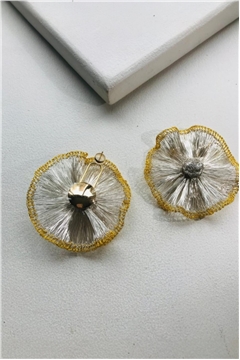 Silver Gold Moonlit Bloom Earrings