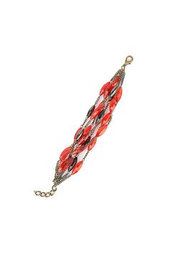 Oblong Glass Bead Lady Bird Bracelet