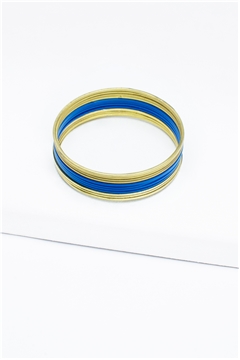 SET OF 12 BLUE GOLD BANGLES