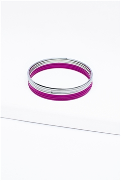 Set Of 8 Pink Silver Bangles