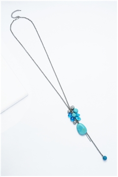 Turquoise Drop Charm Necklace