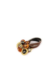 Brown Beads Cluster Duo Strap Ring