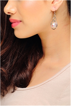Circle Ring Crystal Drop Earrings