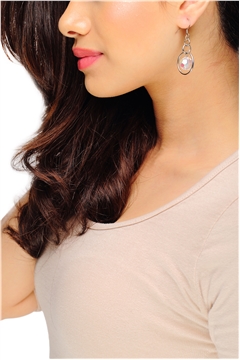 Circle Ring Crystal Drop Earrings