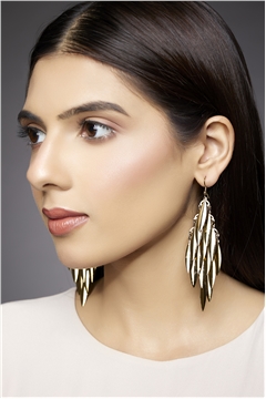 Gold Spikes Dangler Earrings