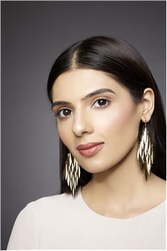 Gold Spikes Dangler Earrings