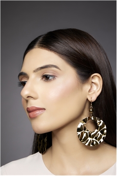 Uneven Surface Gold Hoop Earrings