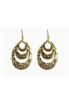Three Layer Gold Drop Earrings