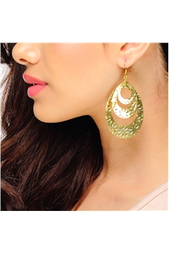 Three Layer Gold Drop Earrings