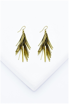 Gold Spikes Drop Earring