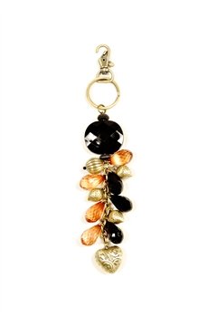 Tan Heart Key Ring