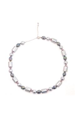 Multi Barrel Grey Majorca Pearl Necklace
