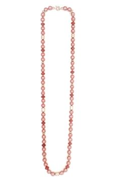 Red Baroc Majorca Pearl Long Necklace