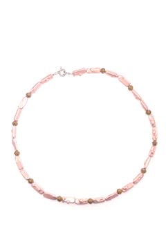 Rose Pink Pearl Bali Necklace