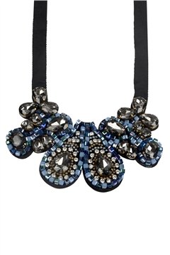 Your Love Affair Blue Crystal Diamante Statement Bib Necklace