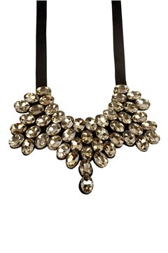 Live Your Fantasy Gold Crystal Statement Bib Necklace