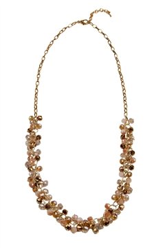 The Flapper Topaz Glass Beads Long Necklace