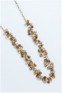 The Flapper Topaz Glass Beads Long Necklace