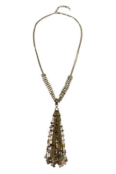 Ophelia Tassel Vintage Glass Beads Tassel Pendant Necklace