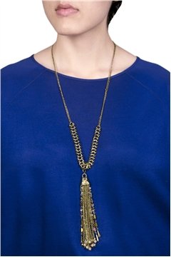 Ophelia Tassel Vintage Glass Beads Tassel Pendant Necklace