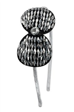 The Queen B Silver Crystal Bow Hairband