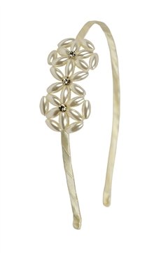 The Scandal White Pearl Beads Floral Hairband