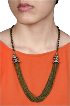 Antique Gold Chain Cascade Necklace