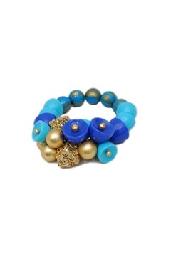 Blue Bead Stretch Bracelet