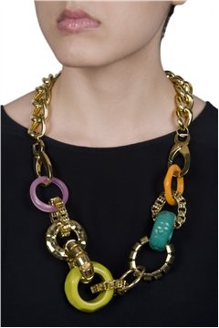 Multi-Colour Shamrock Chunky Resin Necklace