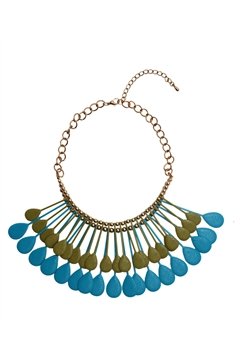 Blue Grotto Metallic Resin Spoon Necklace