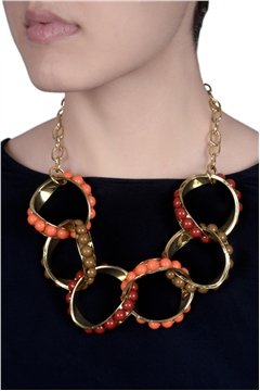 Merlot Interlocked Loops Resin Red Necklace