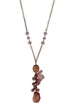 Blushing Mimosa Pink Glass Bead Pendant Necklace