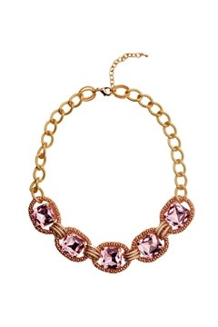 Blush Empress Pink Square Crystals Necklace Blush Empress Pink Square Crystals Necklace