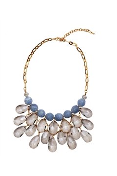 Blue Ice Chandelier Crystal Drops Statement Necklace