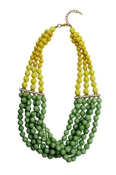 Drops Of Absinthe Yellow Green Resin Bead Chunky Necklace