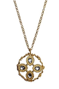 Gold Wreath Oversized Metal Pendant Necklace