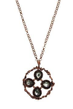 Rose Gold Wreath Oversized Metal Pendant Necklace