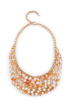 Sunkissed Layered Glass Beads Champagne Necklace
