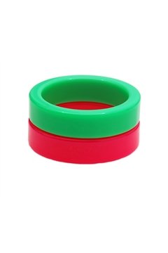 Candy Pink Green Duo Statement Resin Bangles