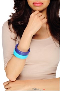 Midnight Blue Duo Statement Resin Bangles
